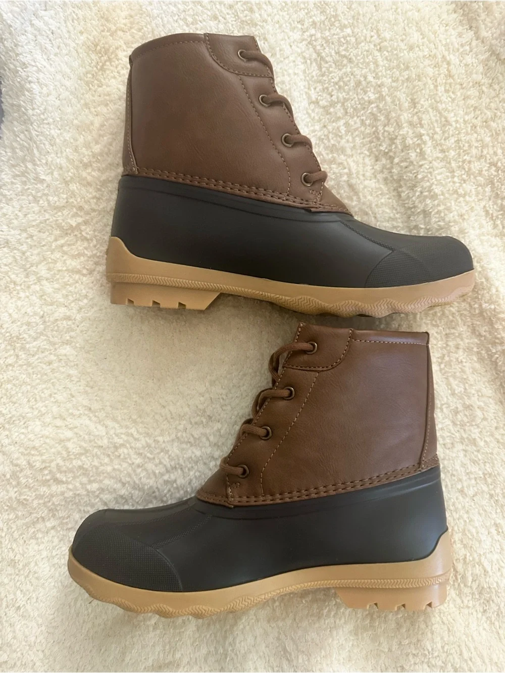 Sperry Brown and Black Lace-Up Rain & Snow Boots